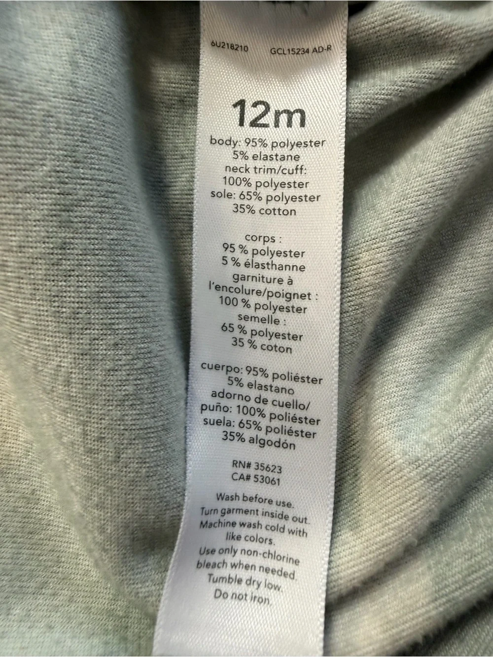 Carter’s Just One You 12M Green Mountain Velour Footed Pajama Sleeper
